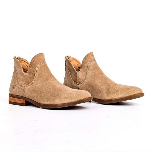 Born Women Arula Sand Suede Western Back Zip ankle Boots size 6 - Picture 1 of 7